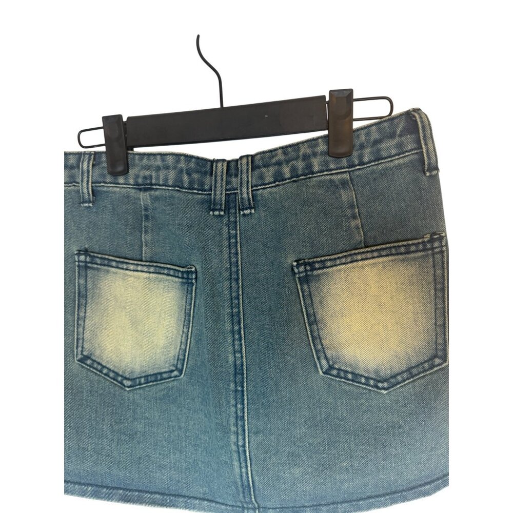 2/$30 NWT PrettyLittleThing 4 Denim Pleated Mini Skirt - Picture 10 of 16